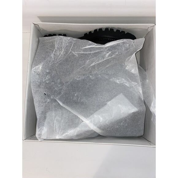 New Nordstrom Sz 9M Blk Nomacomb Lea Water Resist Zip Lug Sole Leather Moto Boot - Picture 7 of 8